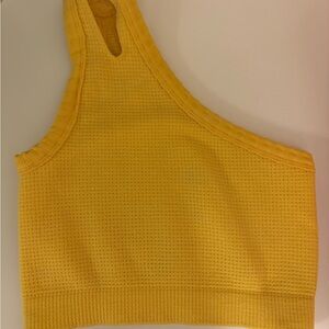 Yellow One-Shoulder Crop Top
